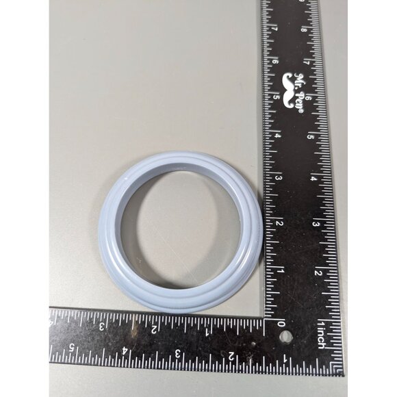 Vintage Monet Gray Blue Lucite Asymmetric Bracelet Bangle 8" Art Deco - Picture 9 of 9